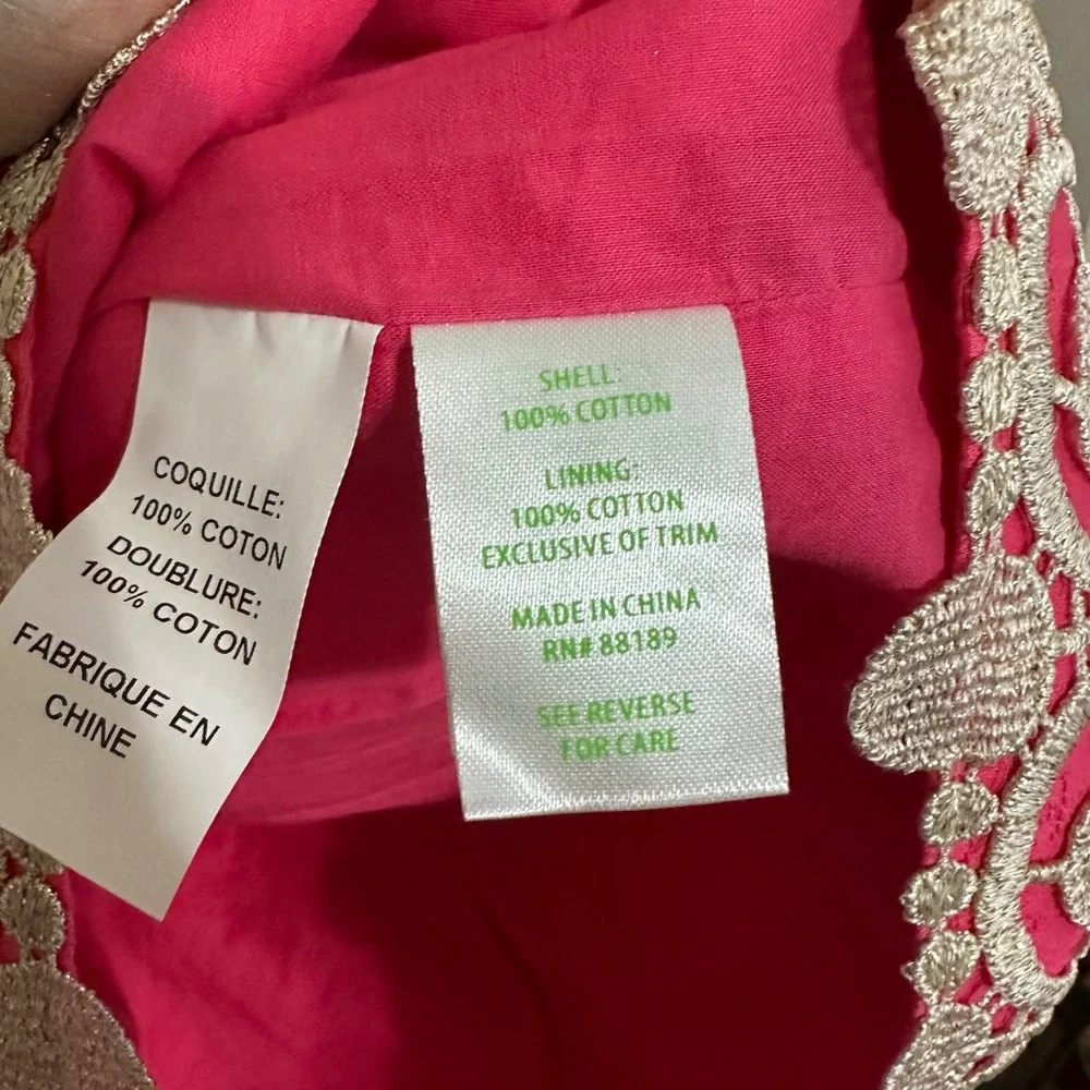 Lilly Pulitzer Pink Augusta Anchor Lace Trim Shift Dress Sz 2 Zip Back Fairycore